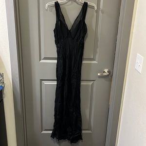 Sheer floor length black dress